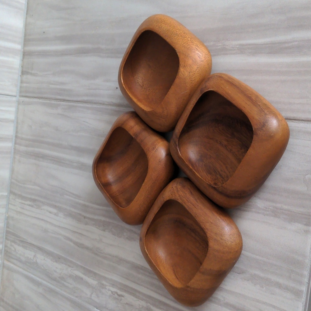 Set of teak bowls
